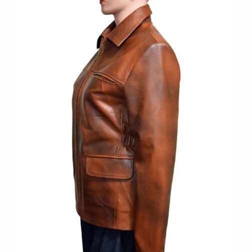 Katniss Everdeen Hunger Games Brown Leather Jacket - Image 6