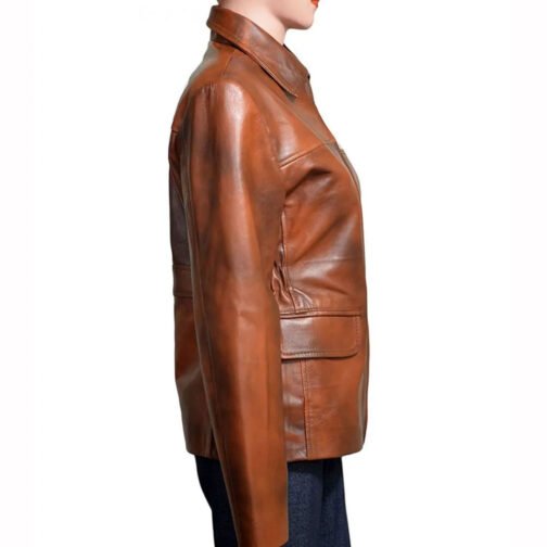 Katniss Everdeen Hunger Games Brown Leather Jacket - Image 4