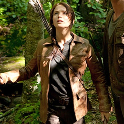 Katniss Everdeen Hunger Games Brown Leather Jacket - Image 10