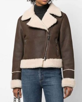 In the Dark Season 4 Lindsey Broad Suede Shearling Jacket
