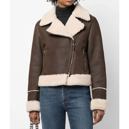 In the Dark Season 4 Lindsey Broad Suede Shearling Jacket