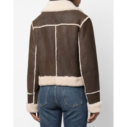 In the Dark Season 4 Lindsey Broad Suede Shearling Jacket - Image 3