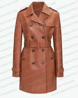 Irina Shayk Street Double Breasted Brown Coat