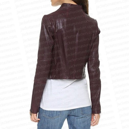 IZombie S02 Rose Mciver Burgundy Leather Jacket - Image 4