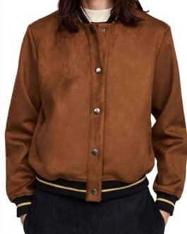Kylie Rogers Home Before Dark Bomber Suede Leather Jacket