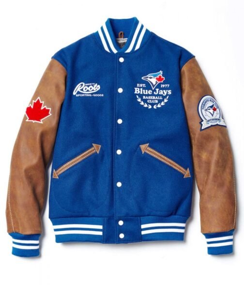 Toronto Blue Jays Letterman  Blue and Brown Jacket - Image 4