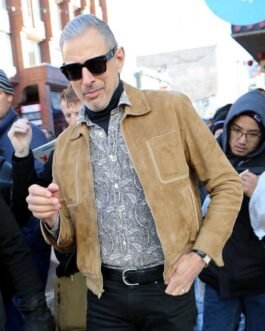 Jurassic World Dominion Jeff Goldblum Suede Bomber Jacket