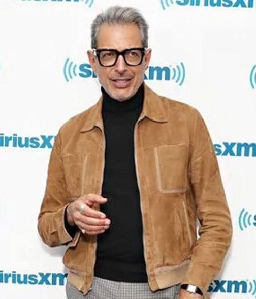 Jurassic World Dominion Jeff Goldblum Suede Bomber Jacket - Image 7