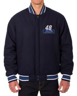 Varsity Jimmie Johnson Navy Blue Wool Jacket