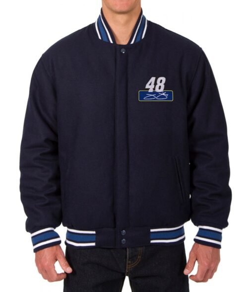 Varsity Jimmie Johnson Navy Blue Wool Jacket
