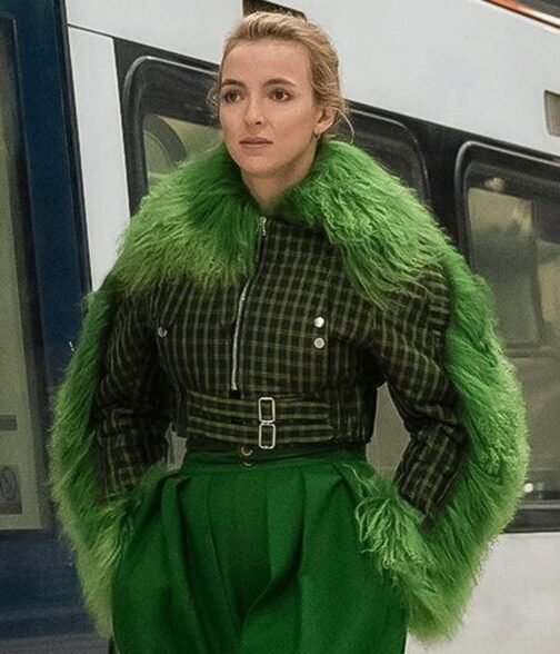 Jodie Comer Killing Eve Season 03 Fur Cropped Jacket - Image 4