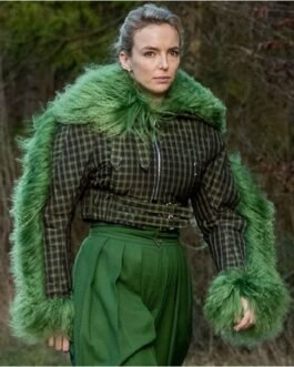 Jodie Comer Killing Eve Season 03 Fur Cropped Jacket