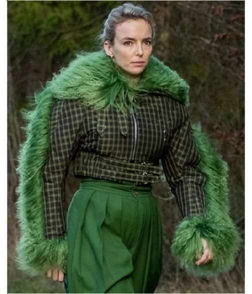 Jodie Comer Killing Eve Season 03 Fur Cropped Jacket - Image 2