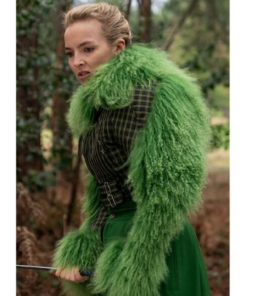 Jodie Comer Killing Eve Season 03 Fur Cropped Jacket - Image 6