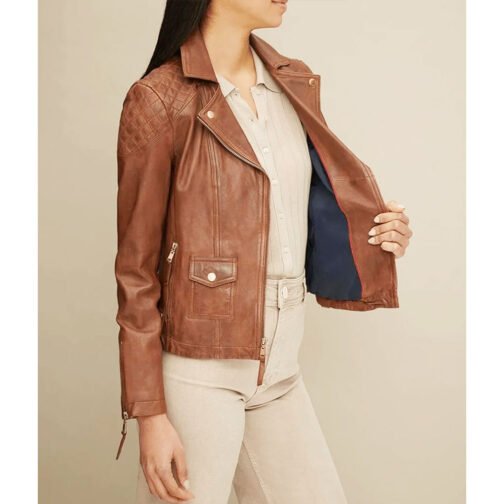 Jojo Fletcher The Bachelorette Season 12 Brown Leather Jacket - Image 6