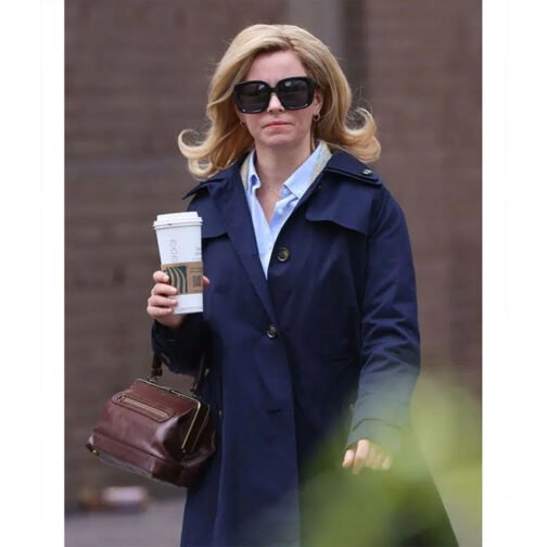 Elizabeth Banks Call Jane Blue Cotton Coat - Image 3