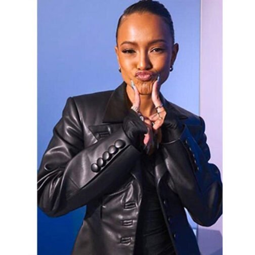 Karrueche Tran Divinity Leather Coat - Image 7