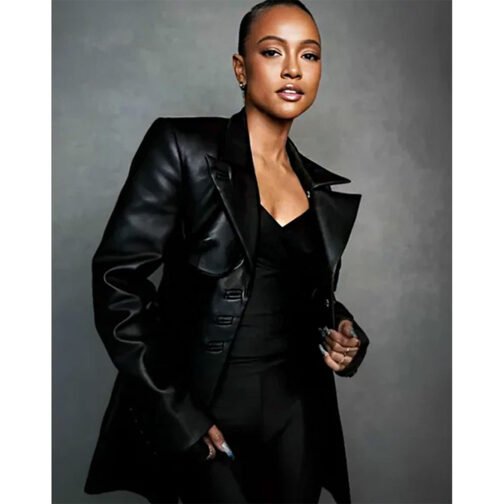 Karrueche Tran Divinity Leather Coat - Image 8