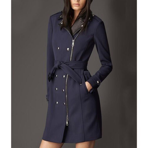 Castle Season 6 Stana Katic Navy Trench Coat