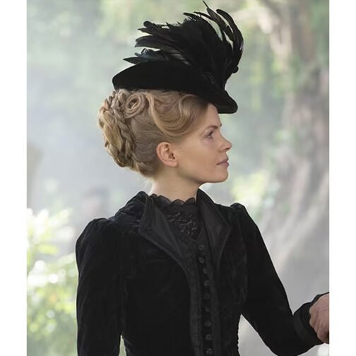 Kate Phillips Miss Scarlet and the Duke Black Velvet Coat - Image 2