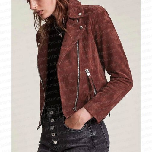 How We Roll Katie Lowes Suede Jacket - Image 4