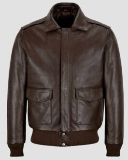 Kendall Jenner Brown Bomber Leather Jacket