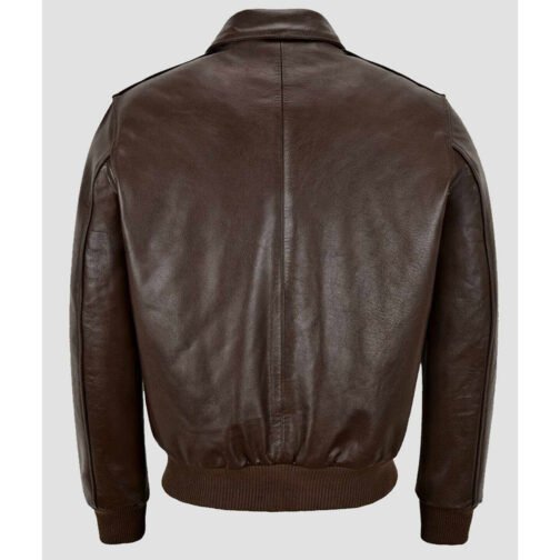 Kendall Jenner Brown Bomber Leather Jacket - Image 3