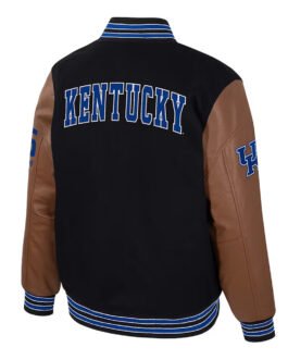 Kentucky Wildcats Black and Brown Letterman Jacket