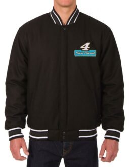 Varsity Kevin Harvick Black Wool Jacket