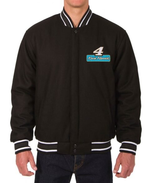 Varsity Kevin Harvick Black Wool Jacket