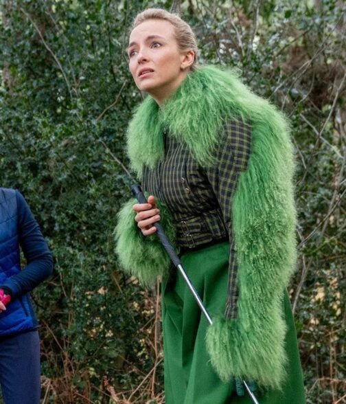 Jodie Comer Killing Eve Season 03 Fur Cropped Jacket - Image 8