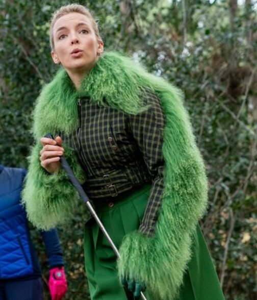 Jodie Comer Killing Eve Season 03 Fur Cropped Jacket - Image 9