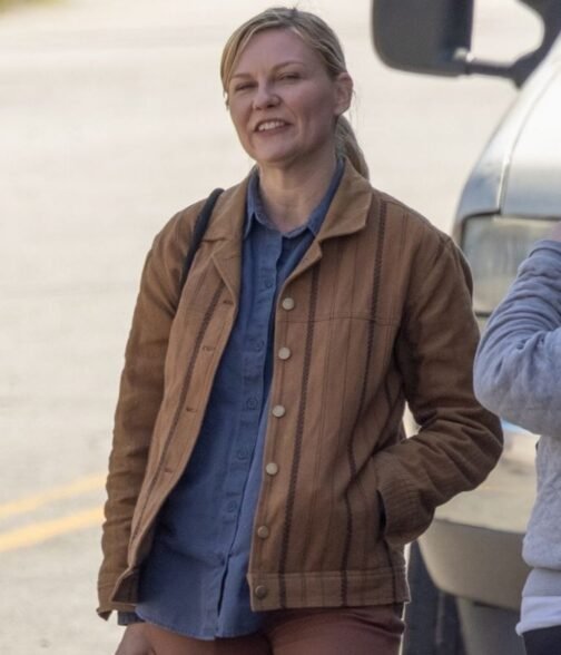 Kirsten Dunst Civil War Brown Jacket - Image 2