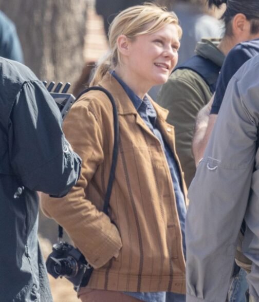 Kirsten Dunst Civil War Brown Jacket - Image 6