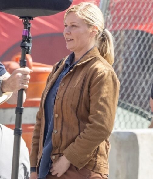 Kirsten Dunst Civil War Brown Jacket - Image 7