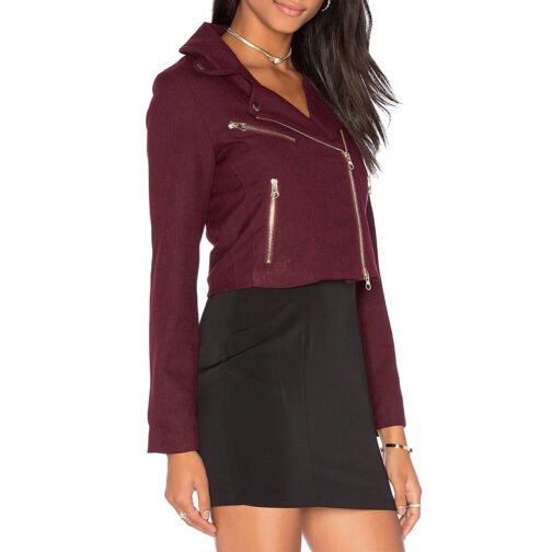 Beauty and the Beast Kristin Kreuk Burgundy Jacket - Image 4