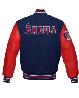 LA Angels Red and Blue Letterman Jacket