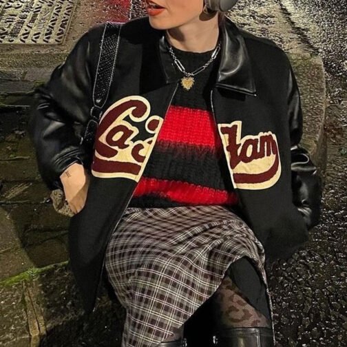 La Fam Red Varsity Jacket - Image 12