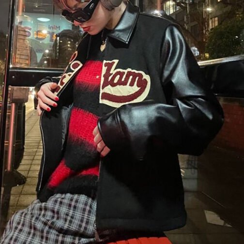 La Fam Red Varsity Jacket - Image 8