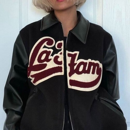 La Fam Red Varsity Jacket - Image 2