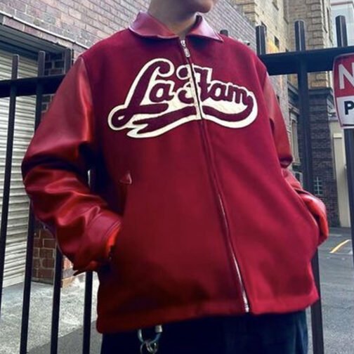 La Fam Red Varsity Jacket - Image 9