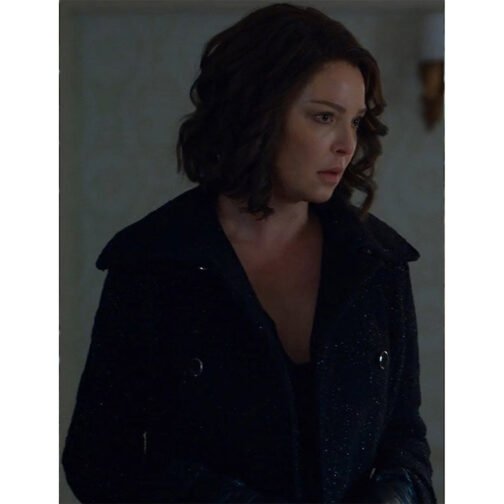 Firefly Lane Katherine Heigl Black Trench Coat - Image 4