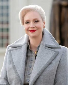 Wednesday Gwendoline Christie Gray Wool Coat