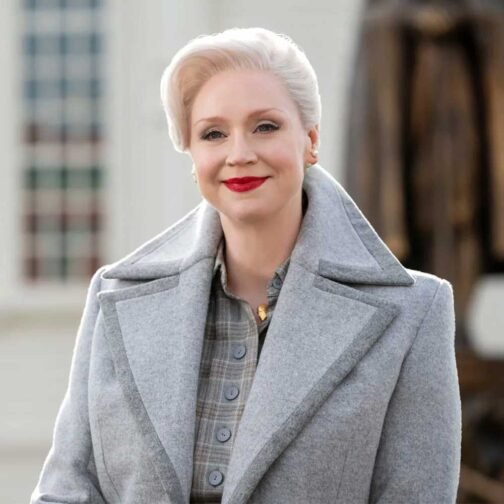 Wednesday Gwendoline Christie Gray Wool Coat
