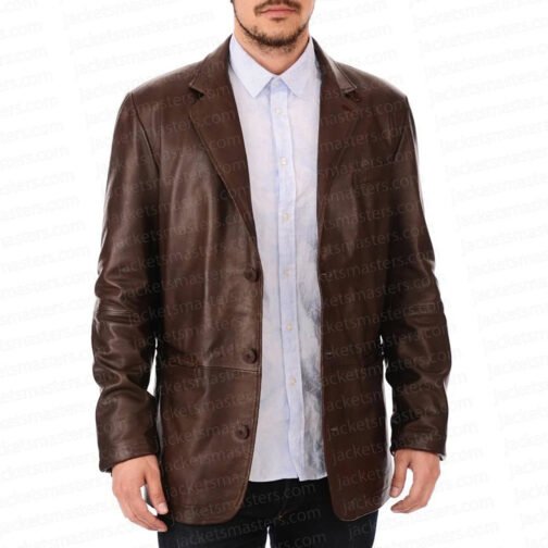 Liam Neeson Thug Leather Blazer - Image 4