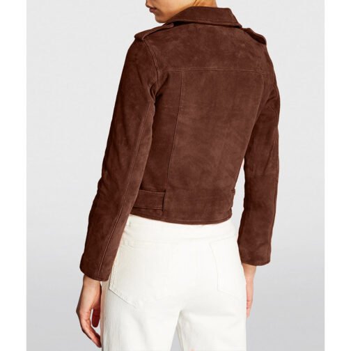 Life in Pieces Betsy Brandt Brown Suede Jacket - Image 3