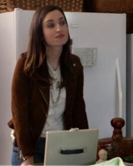 Life in Pieces Betsy Brandt Brown Suede Jacket