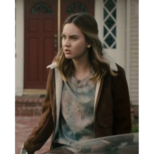 Light as a Feather Liana Liberato Suede Bomber Jacket - Image 6