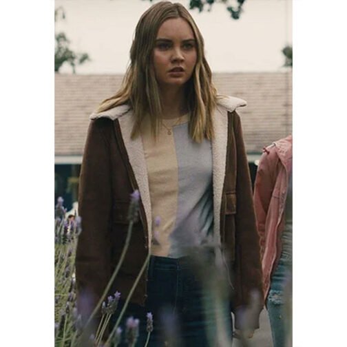 Light as a Feather Liana Liberato Suede Bomber Jacket - Image 2