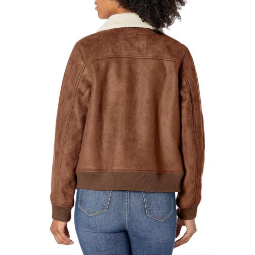 Light as a Feather Liana Liberato Suede Bomber Jacket - Image 3